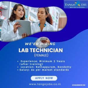 Lab Technician Kottappuram Kondotty Female Healthcare Job