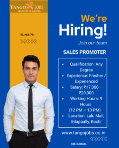 Sales Promoter Job Lulu Mall Edappally Kochi Retail Fresher