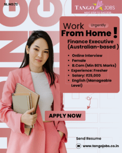 Work From Home Finance Executive Female B.Com Fresher Job